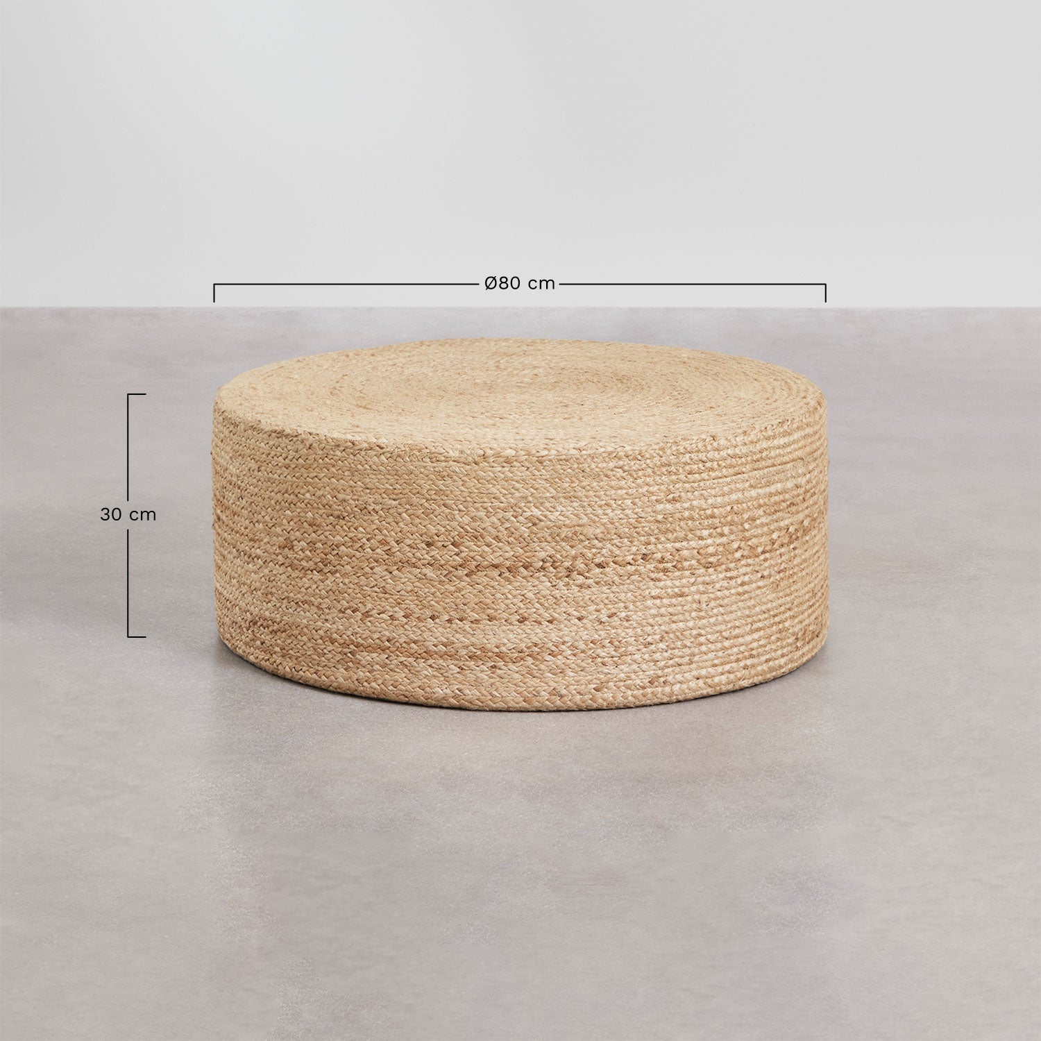 Round outdoor pouf PUFIO, natural jute