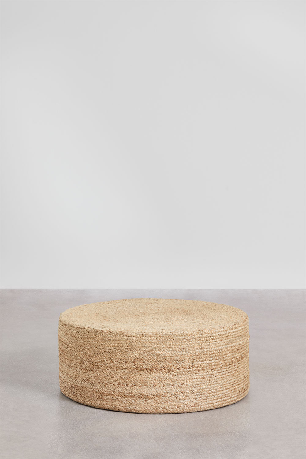 Round outdoor pouf PUFIO, natural jute