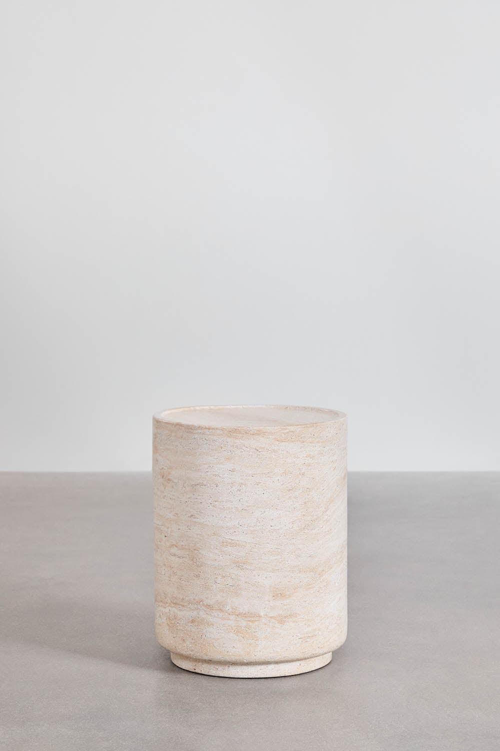 Apvalus lauko stalelis CIMENTO, 35 cm, travertino raštas
