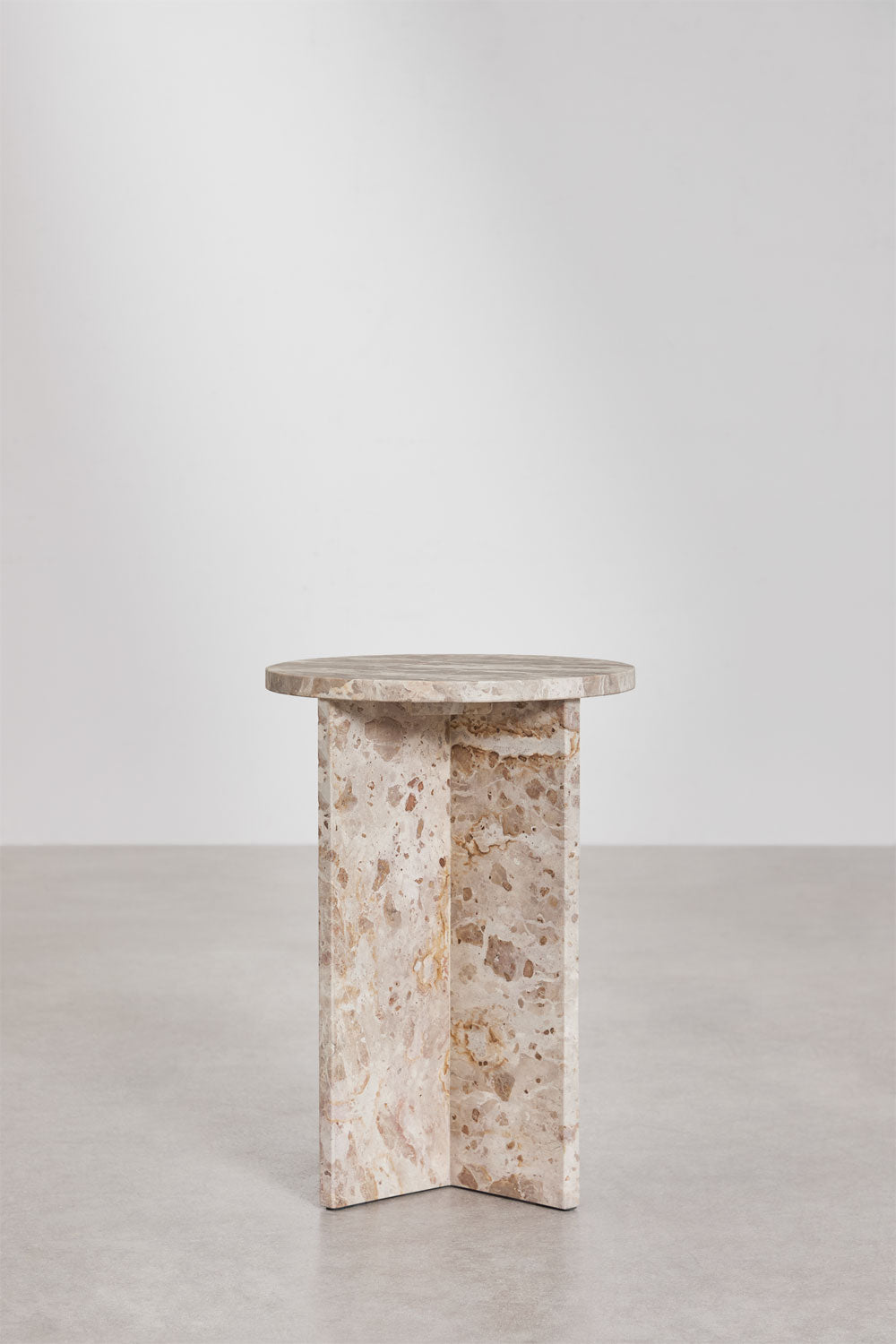 MENZIA Round Marble Coffee Table, Ø35 cm, natural marble