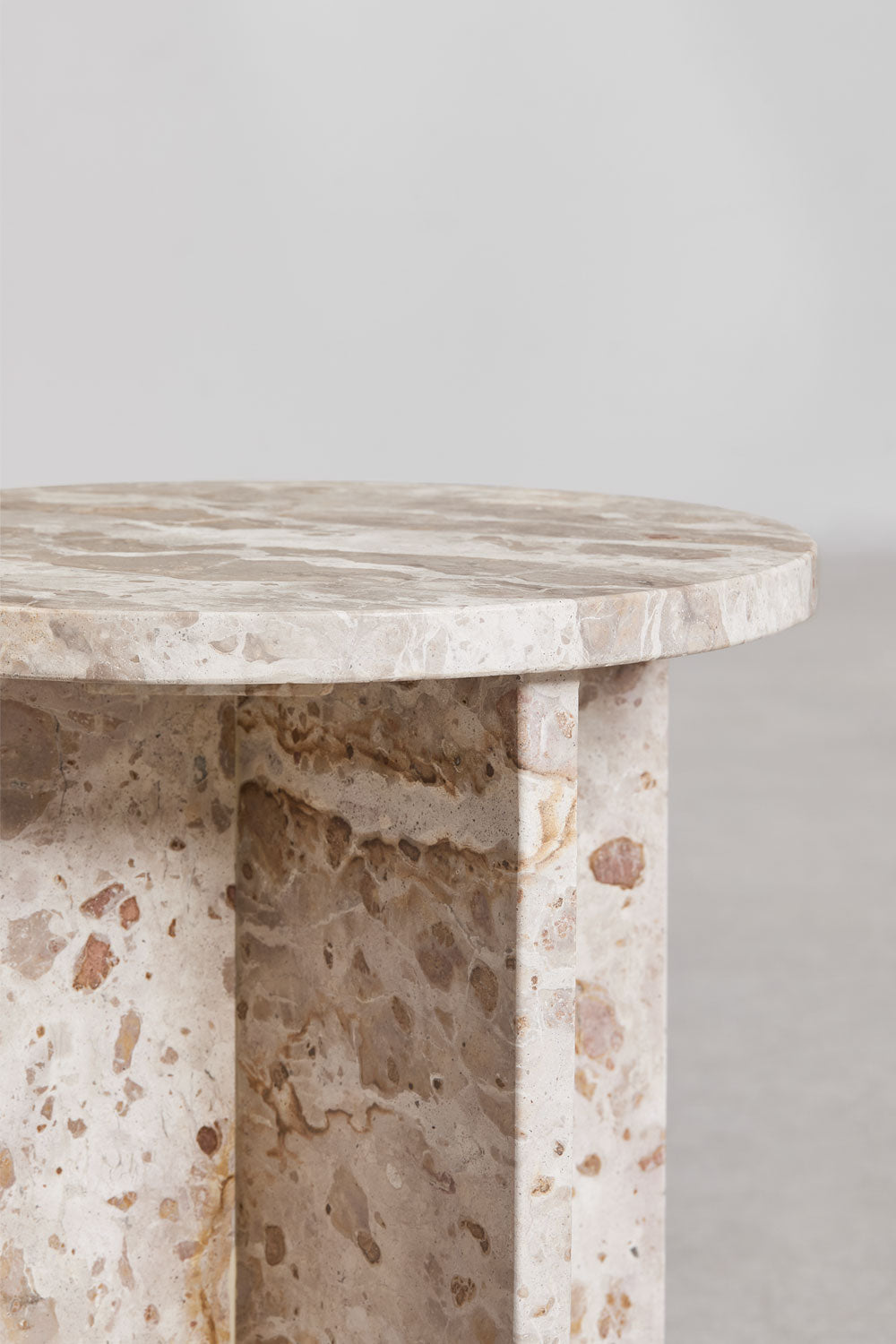 MENZIA Round Marble Coffee Table, Ø35 cm, natural marble
