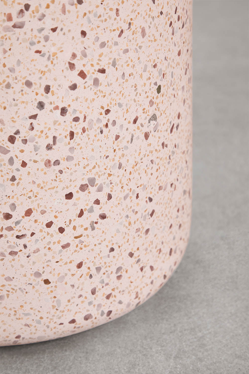 TERRAZZO Round Outdoor Side Table, Pink Terrazzo