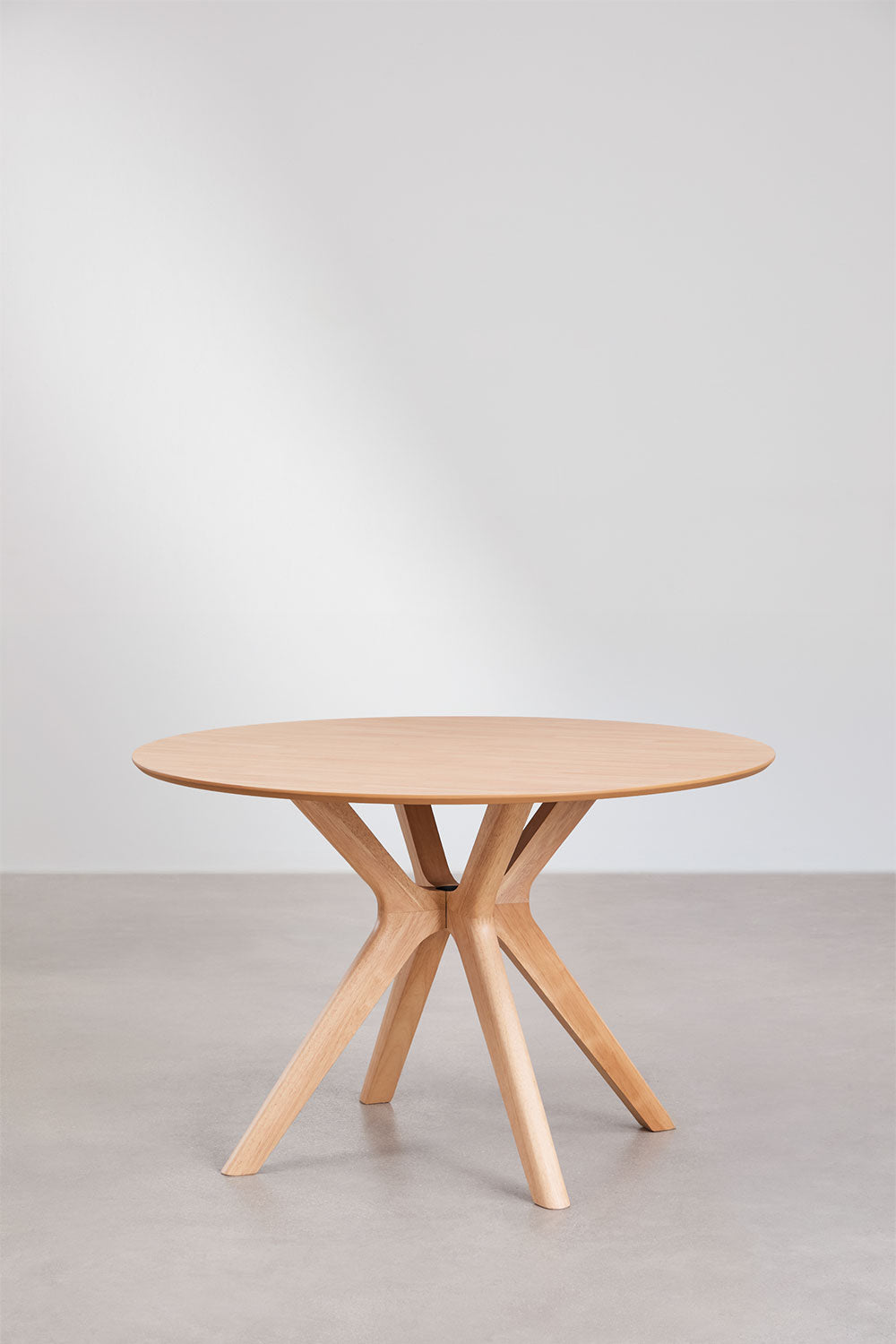 Round dining table PALOARA Ø120 cm, MDF and rubberwood veneer