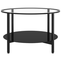 Arbatos staliukas, juodas ir skaidrus, 70cm, grūdintas stiklas - Namų Idėja