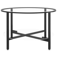 Arbatos staliukas, juodas ir skaidrus, 70cm, grūdintas stiklas - Namų Idėja