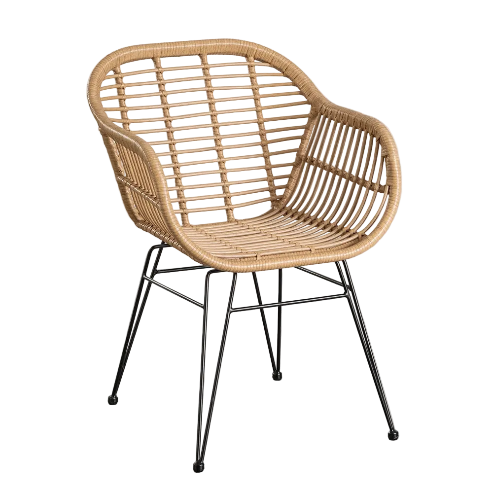 Outdoor chair ZOLE, with armrests, black (1 pc.)