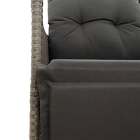 Atlošiama dvivietė sodo sofa su staliuku, pilka, poliratanas - Namų Idėja