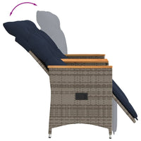 Atlošiama sodo sofa, 2 vietų, su staliuku, pilka, polirotangas - Namų Idėja