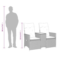 Atlošiama sodo sofa, 2 vietų, su staliuku, pilka, polirotangas - Namų Idėja