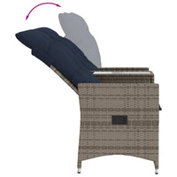Atlošiama sodo sofa, 2 vietų, su staliuku, pilka, polirotangas - Namų Idėja