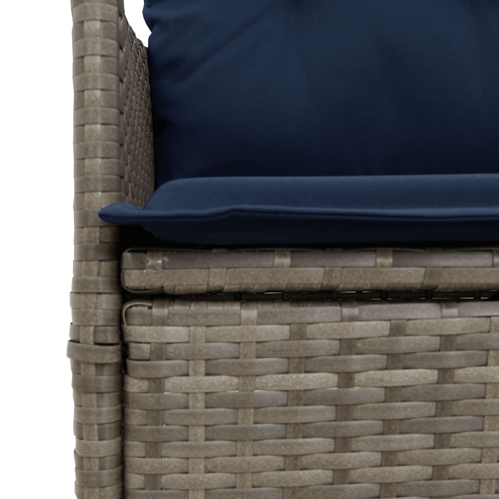 Atlošiama sodo sofa, 2 vietų, su staliuku, pilka, polirotangas - Namų Idėja