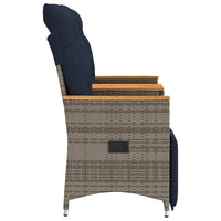 Atlošiama sodo sofa, 2 vietų, su staliuku, pilka, polirotangas - Namų Idėja