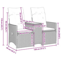 Atlošiama sodo sofa, 2 vietų, su staliuku, pilka, polirotangas - Namų Idėja