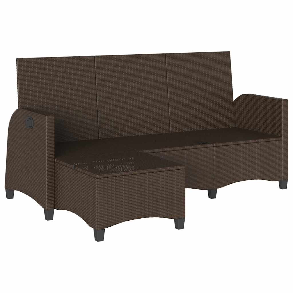 Atlošiama sodo sofa su pagalvėlėmis L formos ruda - Namų Idėja