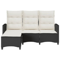 Atlošiama sodo sofa su pagalvėlėmis L formos smėlio juodas - Namų Idėja