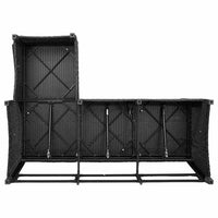 Atlošiama sodo sofa su pagalvėlėmis L formos smėlio juodas - Namų Idėja