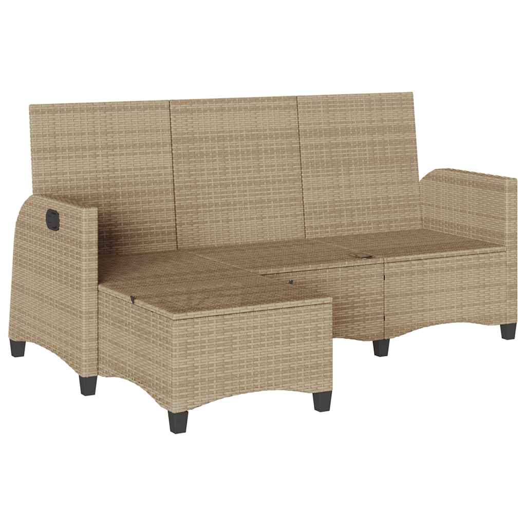 Atlošiama sodo sofa su pagalvėlėmis L formos smėlio spalvos - Namų Idėja