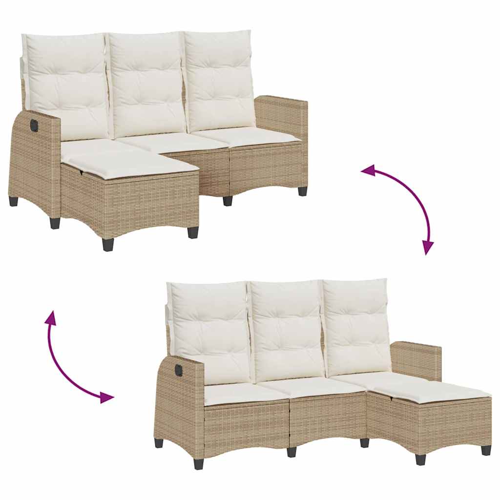 Atlošiama sodo sofa su pagalvėlėmis L formos smėlio spalvos - Namų Idėja