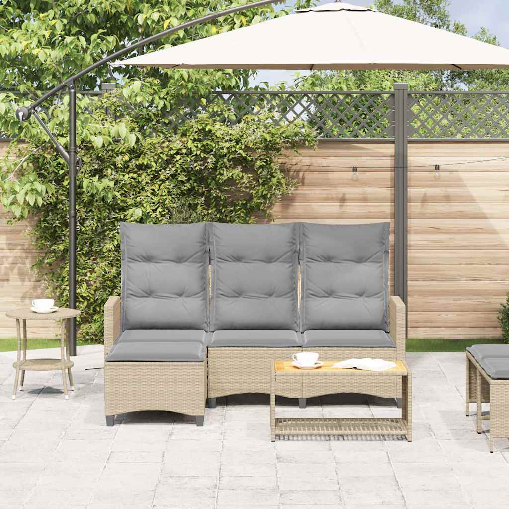Atlošiama sodo sofa su pagalvėlėmis L formos smėlio spalvos - Namų Idėja