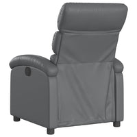 Atlošiamas krėslas, pilkos spalvos, dirbtinė oda - Namų Idėja
