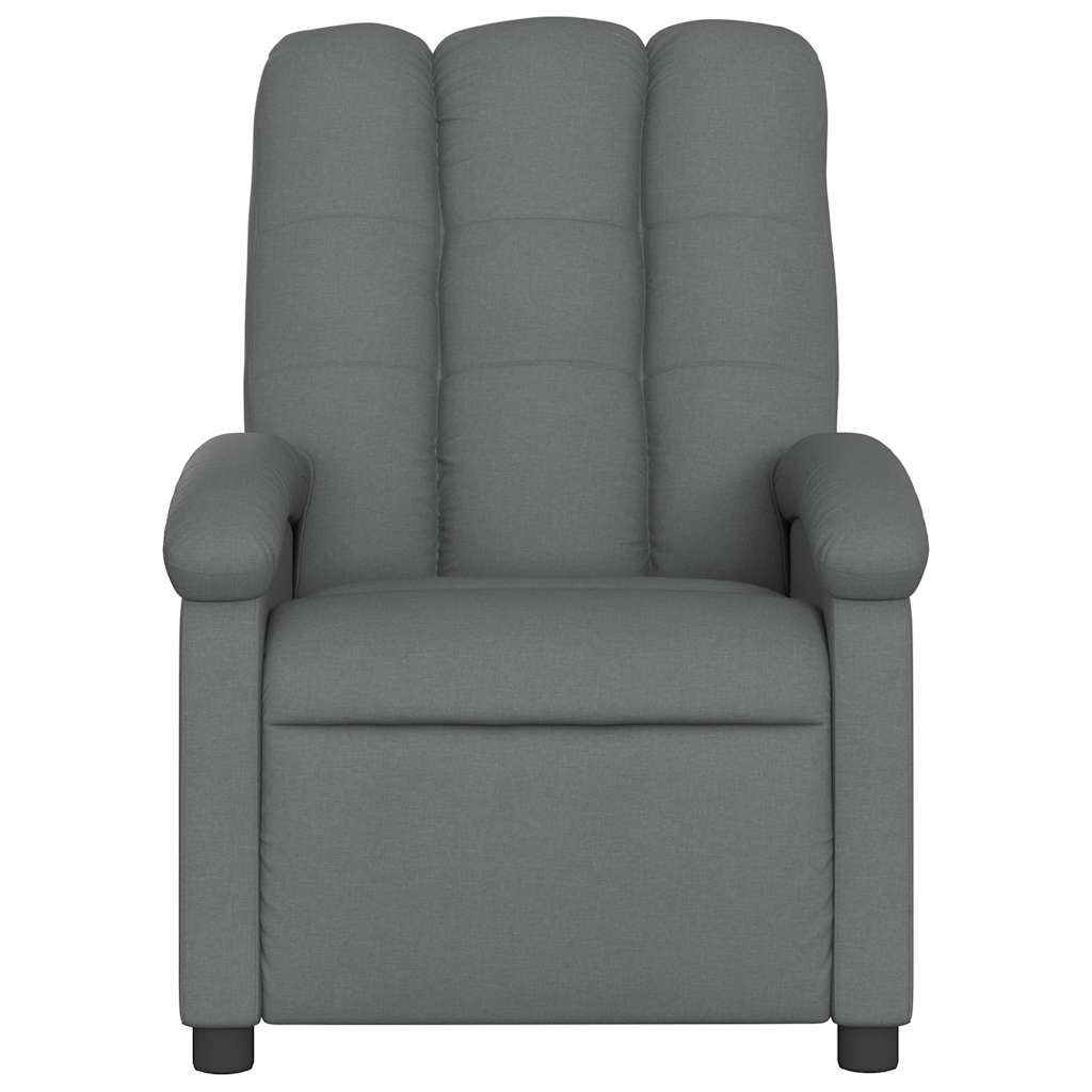 Atlošiamas masažinis krėslas, tamsiai pilkos spalvos, audinys - Namų Idėja