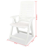 Atlošiamos sodo kėdės, 6 vnt., plastikas, balta sp. - Namų Idėja