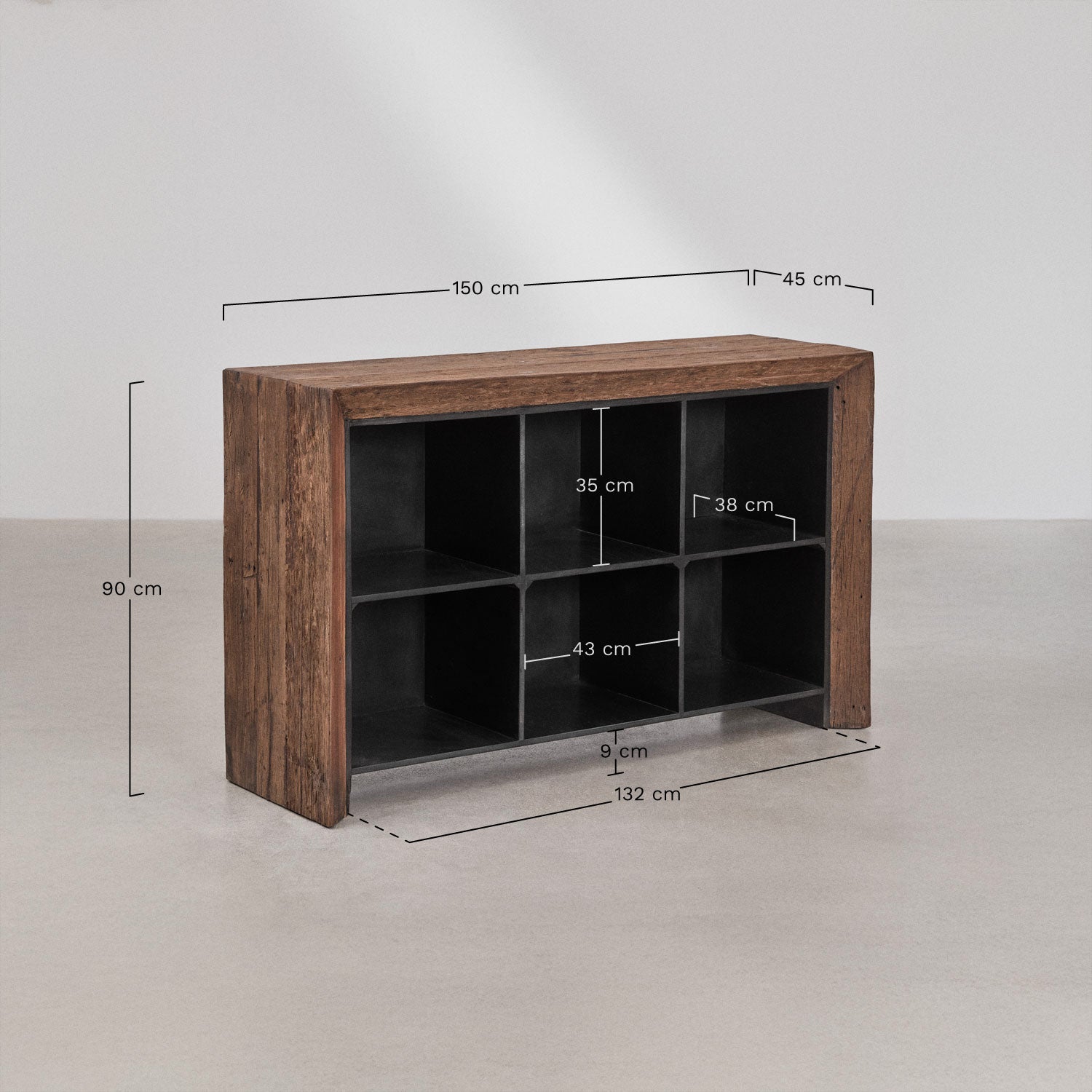Open shelf JENDEA, recycled wood