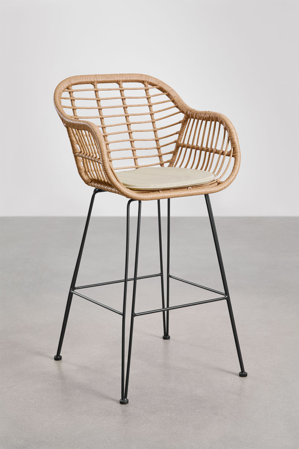 High outdoor chair ZOLE, cream, 75 cm