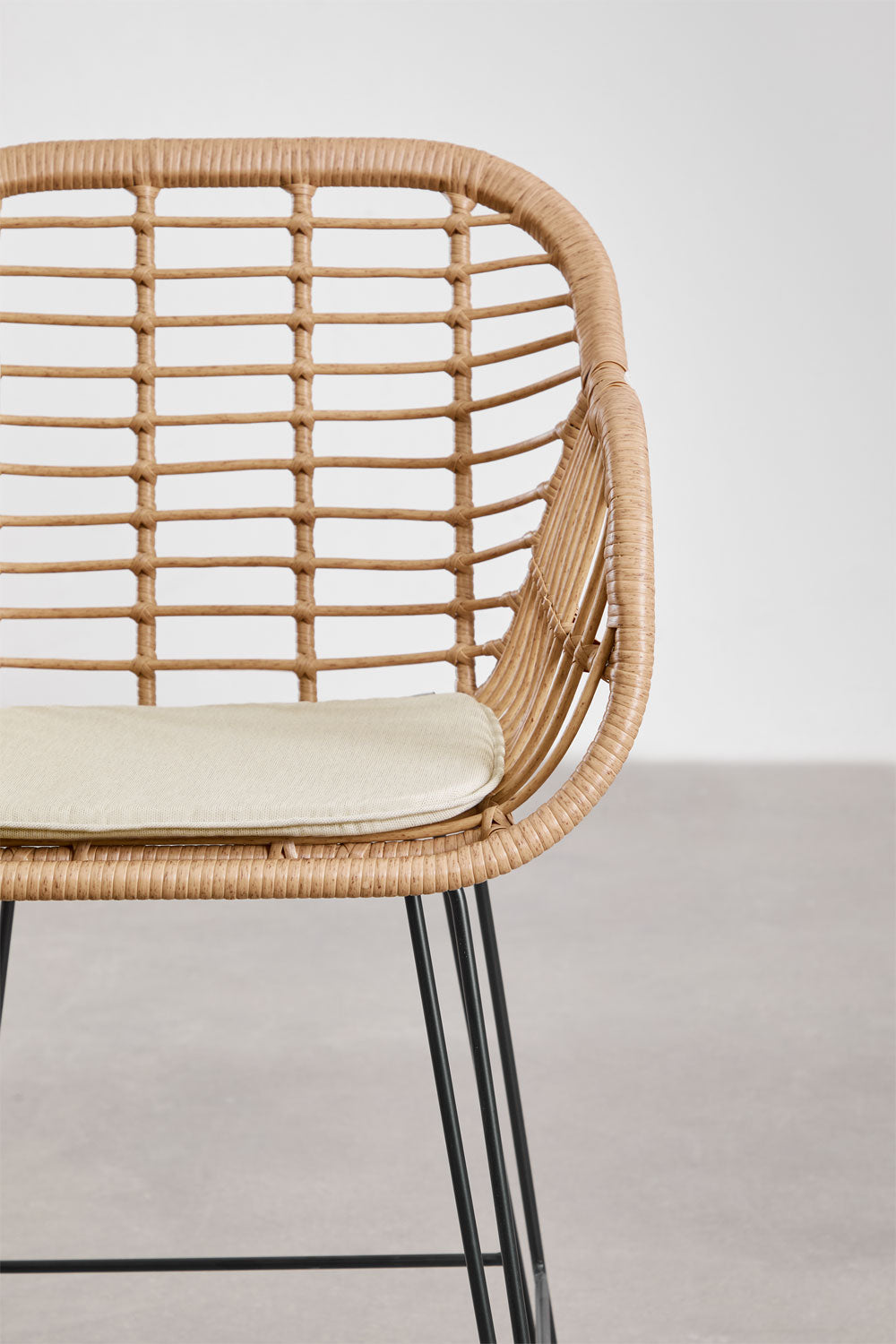 High outdoor chair ZOLE, cream, 75 cm