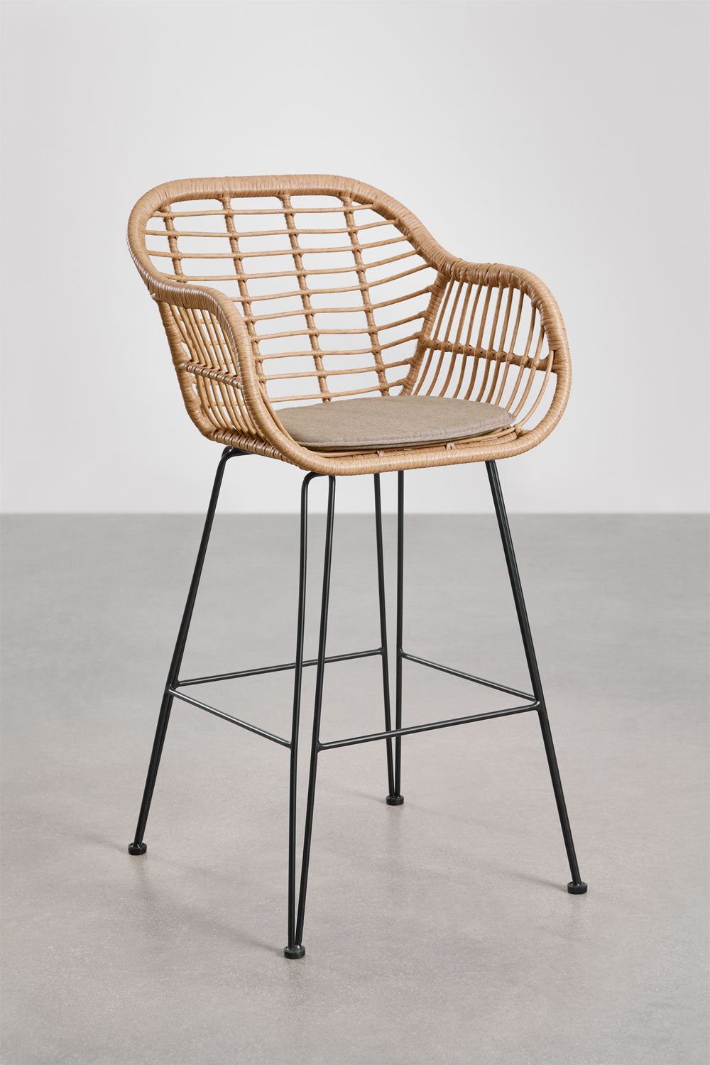 High outdoor bar chair ZOLE, mocca brown, 75 cm