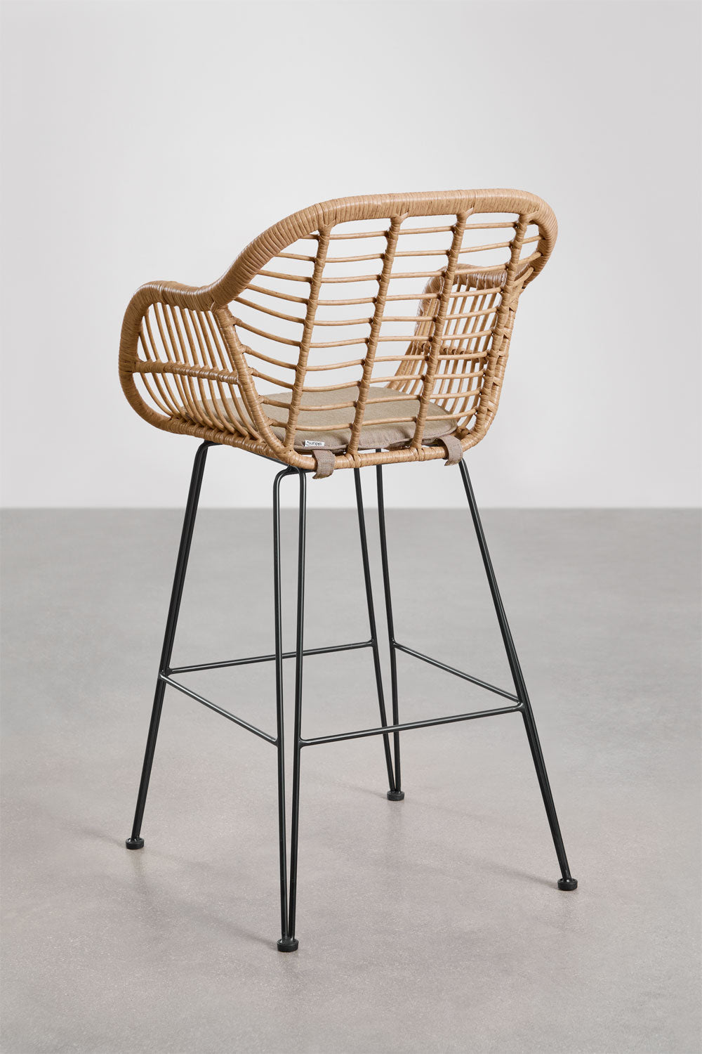 High outdoor bar chair ZOLE, mocca brown, 75 cm