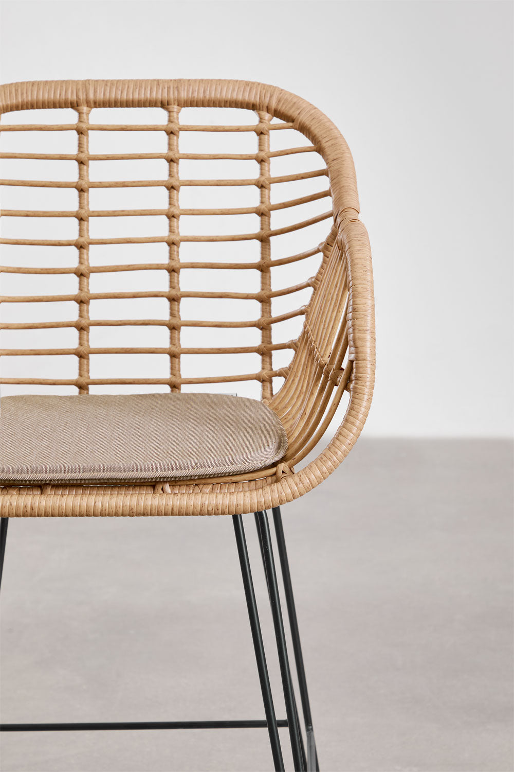 High outdoor bar chair ZOLE, mocca brown, 75 cm