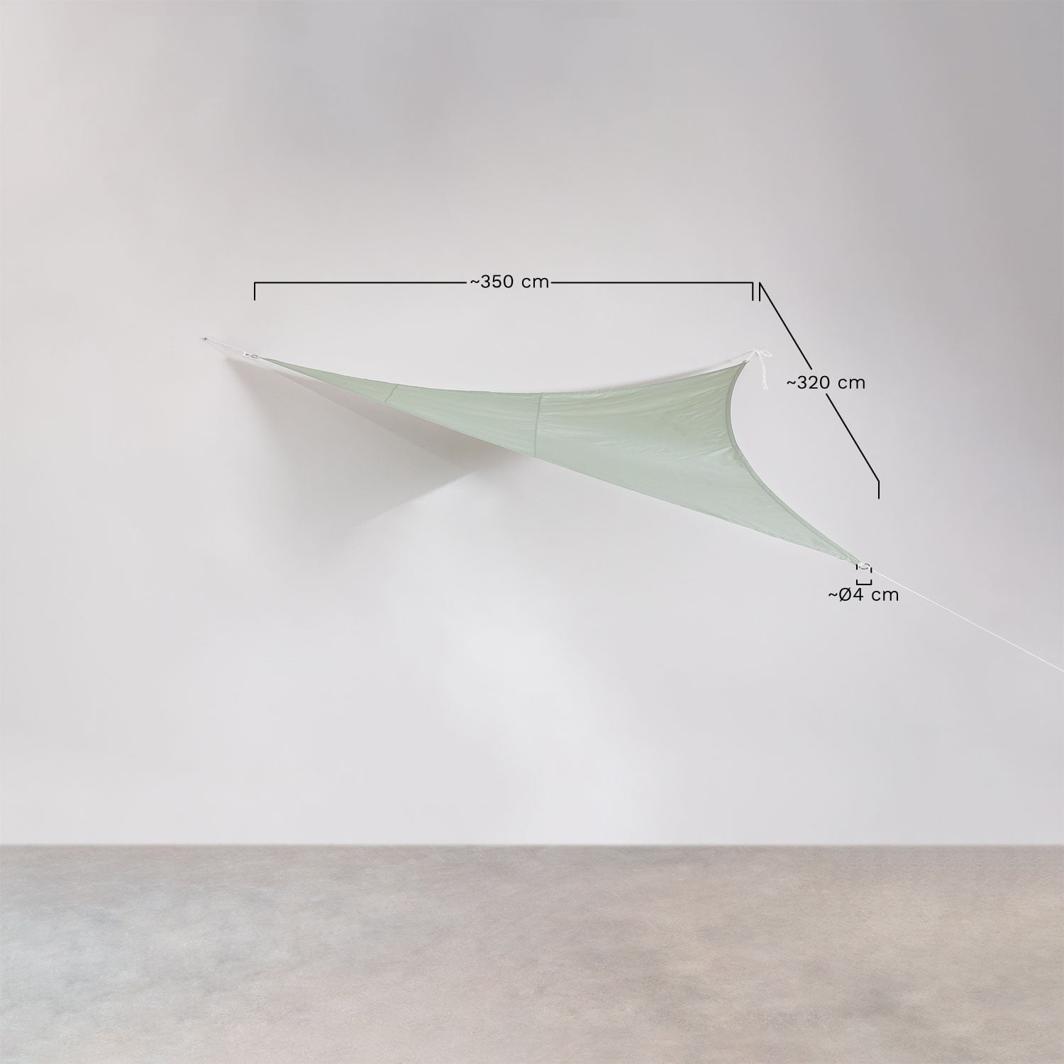 Triangular outdoor awning URUJULA, greenish
