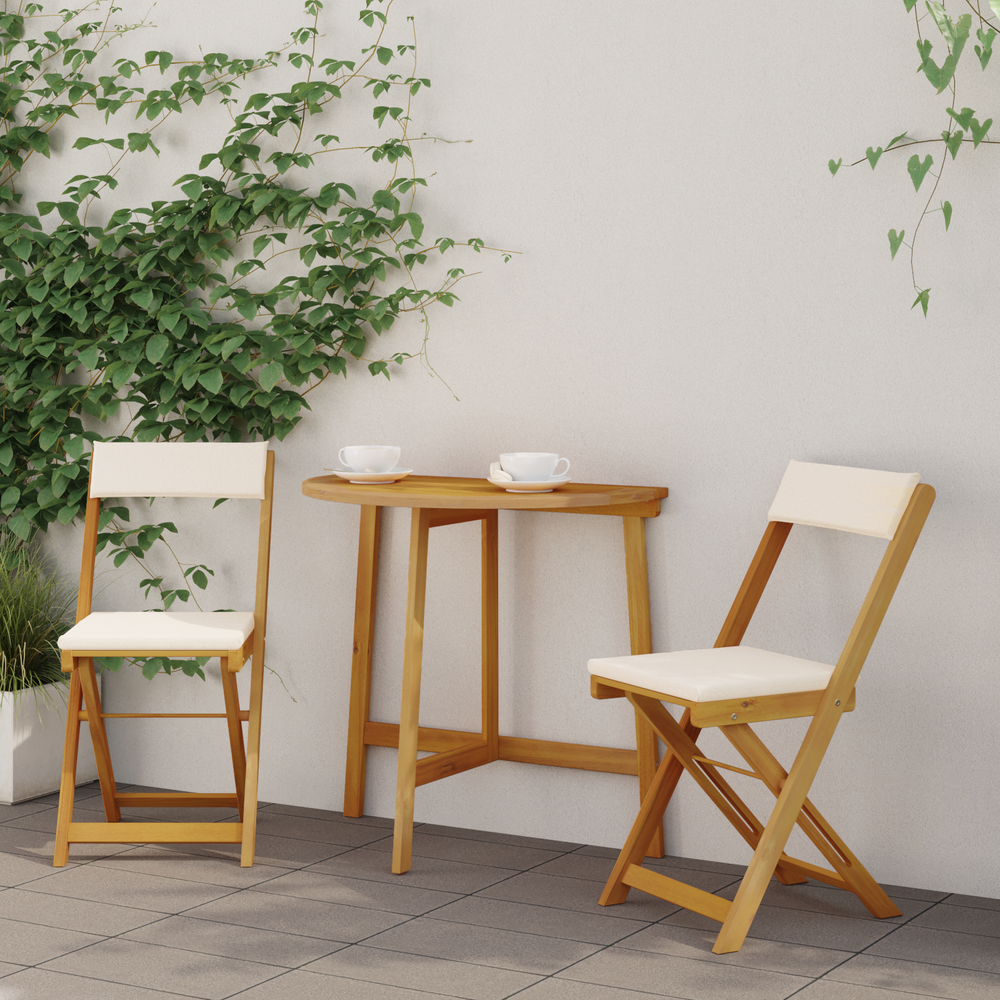 Lauko bistro kėdės 2 pcs Kreminė balta 40 x 53 x 80 cm