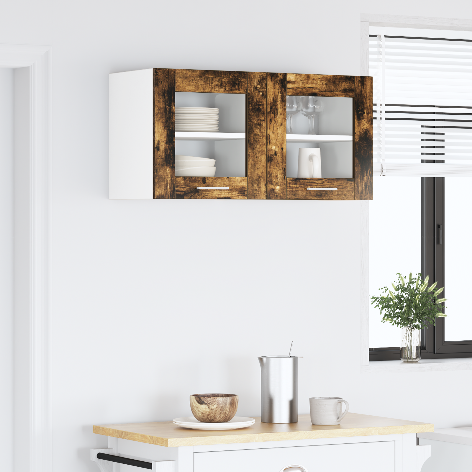 Wall-mounted cabinet Riga 2 pcs Smoked oak 40 x 31 x 40 cm