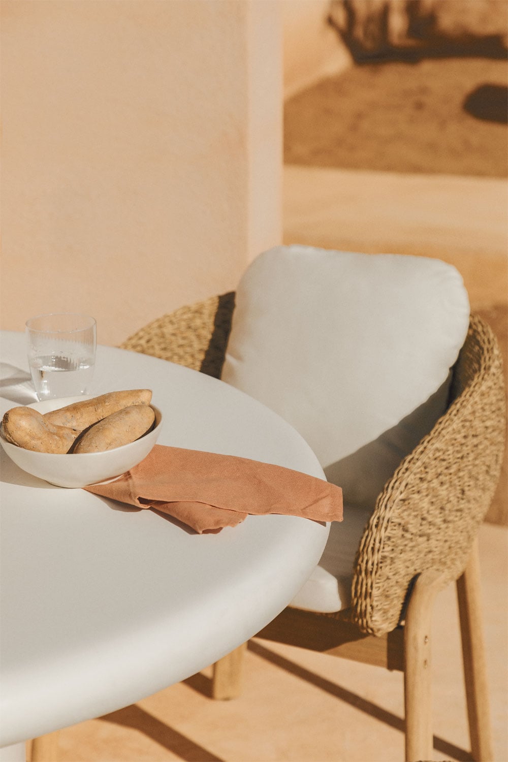 Outdoor dining set NAMARA, 5 pieces, white