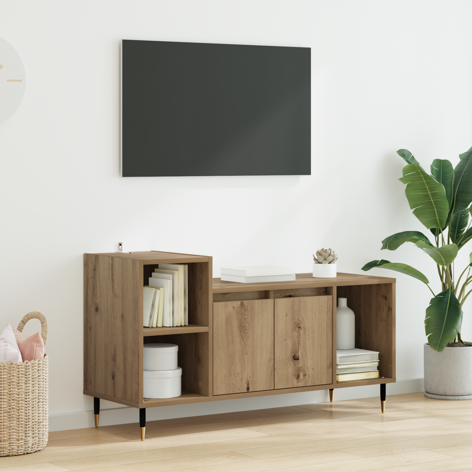 Televizoriaus spintelė Amatininkų ąžuolas 100 x 35 x 55 cm