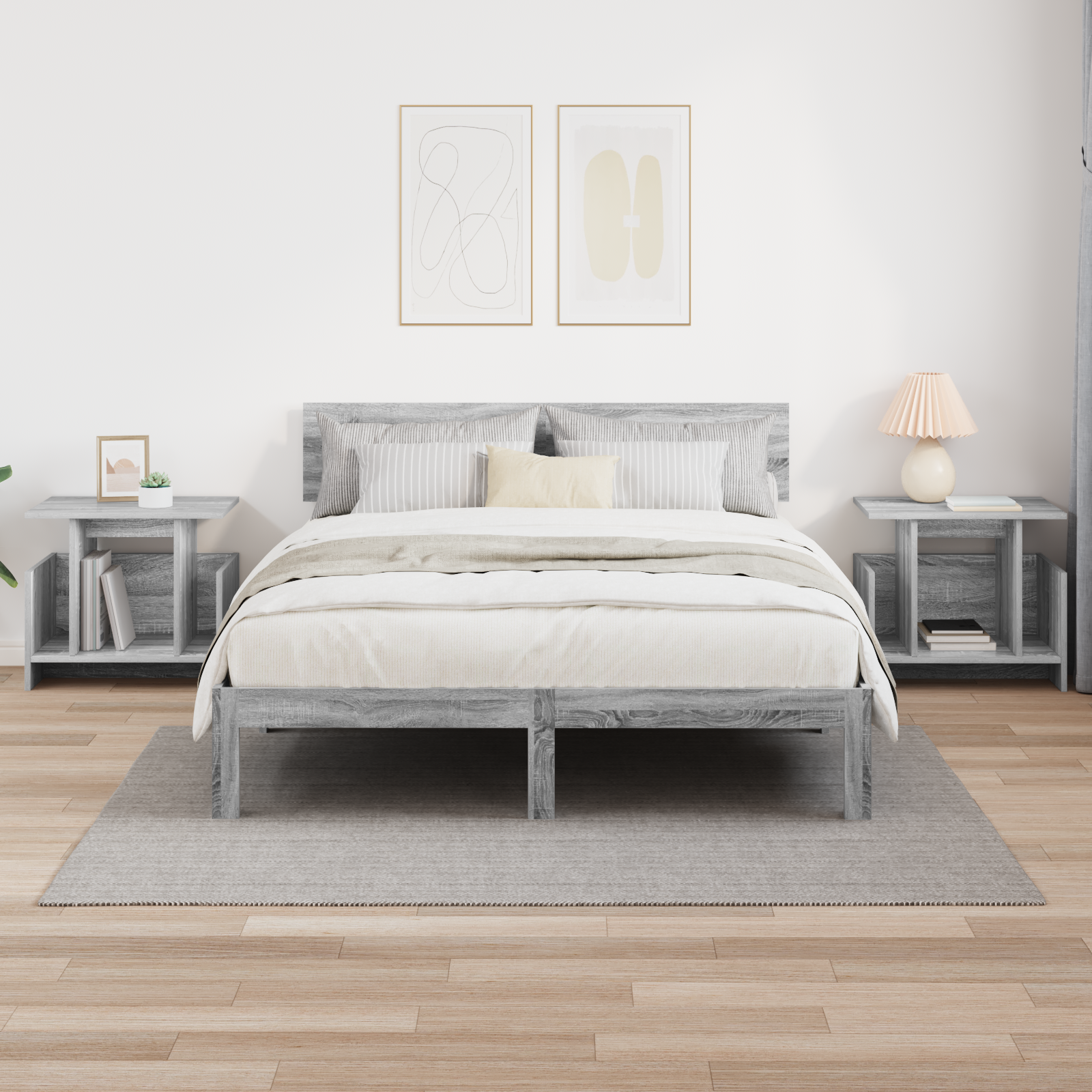 Televizoriaus stovas 2 pcs Pilkas Sonoma 50 x 35 x 45 cm