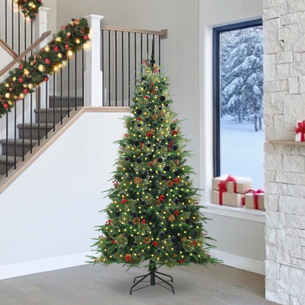 Artificial Folding Christmas Tree Green 240 cm PE and PVC