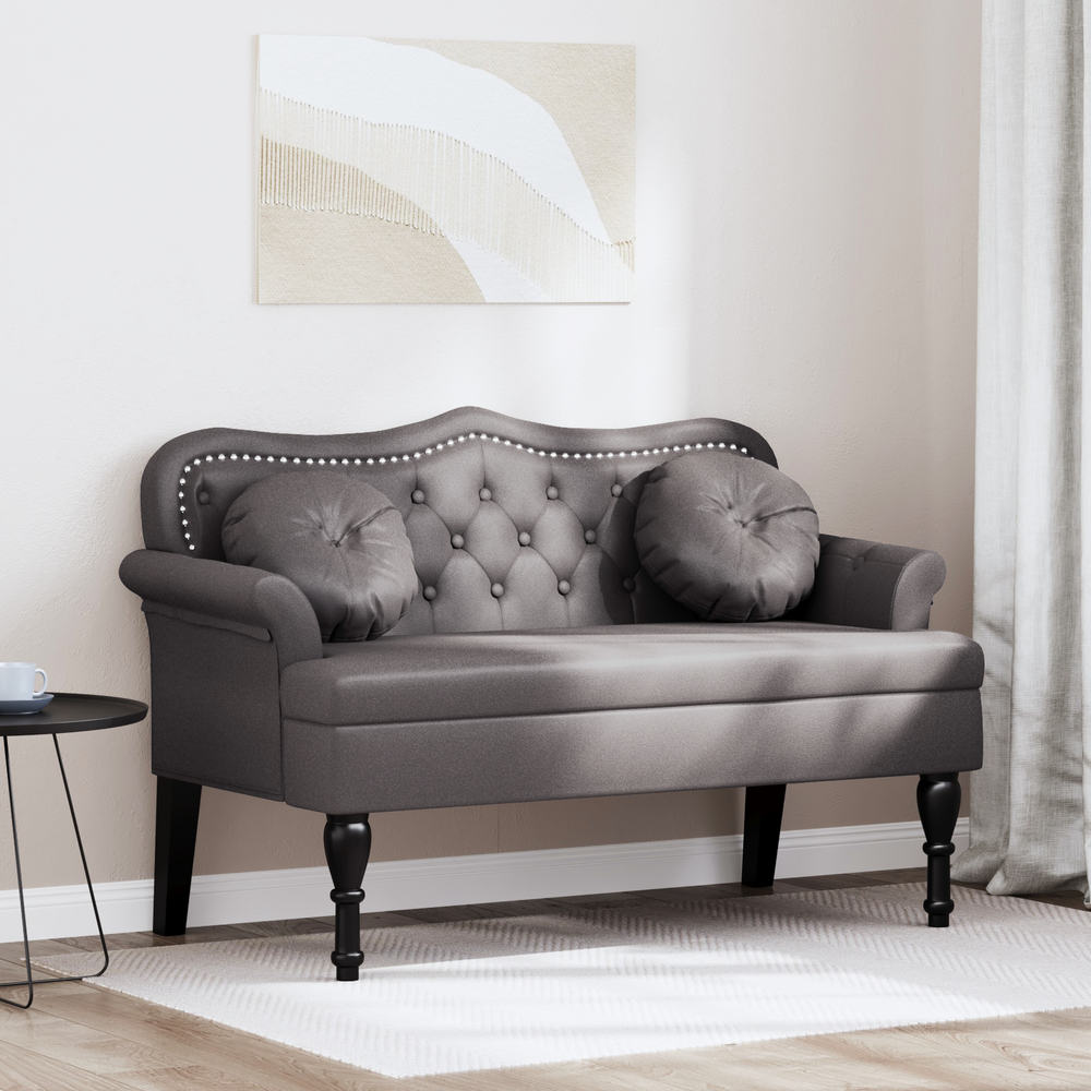 Česterfildo suolas Pilka 120,5 x 65 x 75 cm Dirbtinė oda
