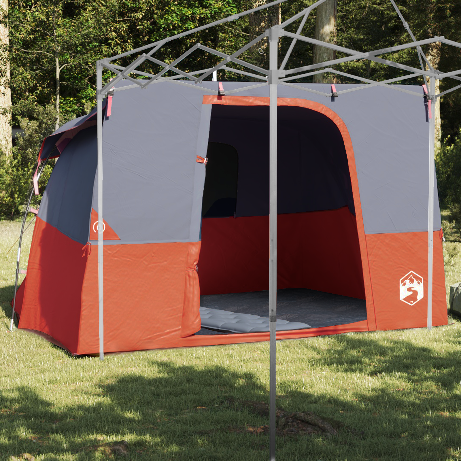 Vidinė palapinė Pilka ir oranžinė 280 x 220 x 176 cm tafta