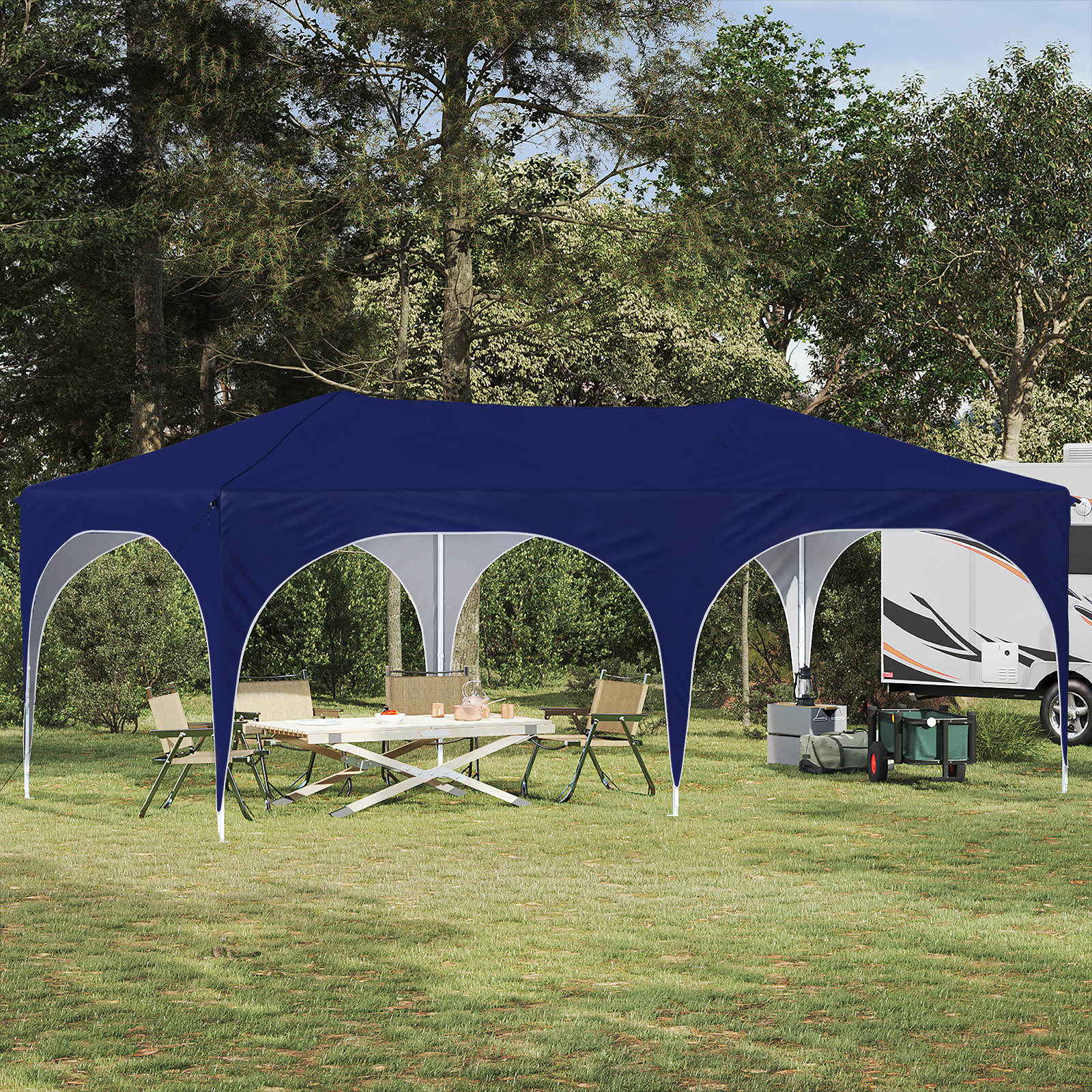Pop-up šventinis palapinė Mėlyna 575 x 288 x 245 cm