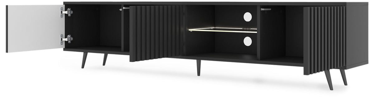 TV spintelė MAGNUS, 175 cm, juoda/ąžuolas