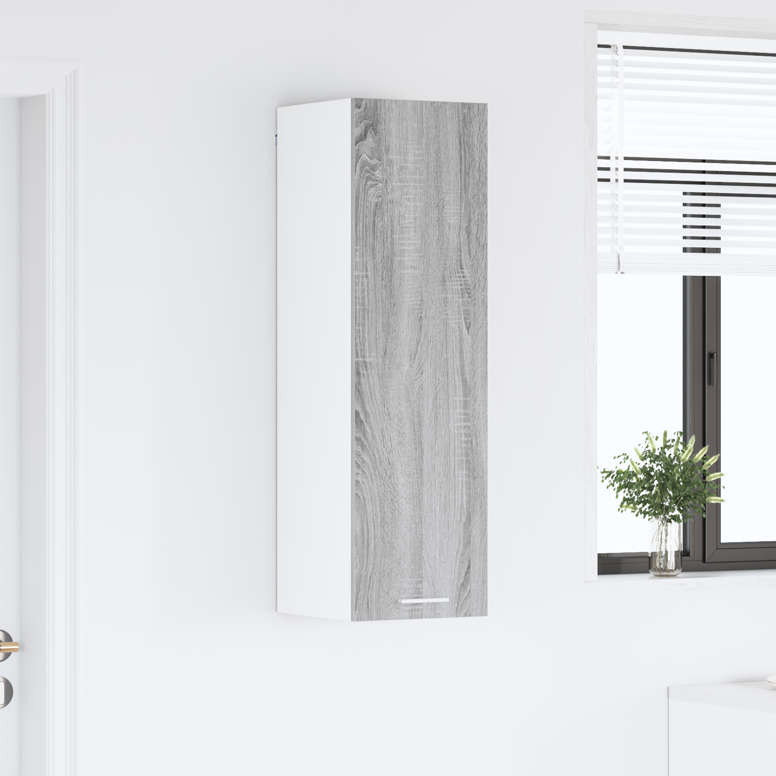 Wall Cabinet Riga Grey Sonoma 30 x 31 x 100 cm