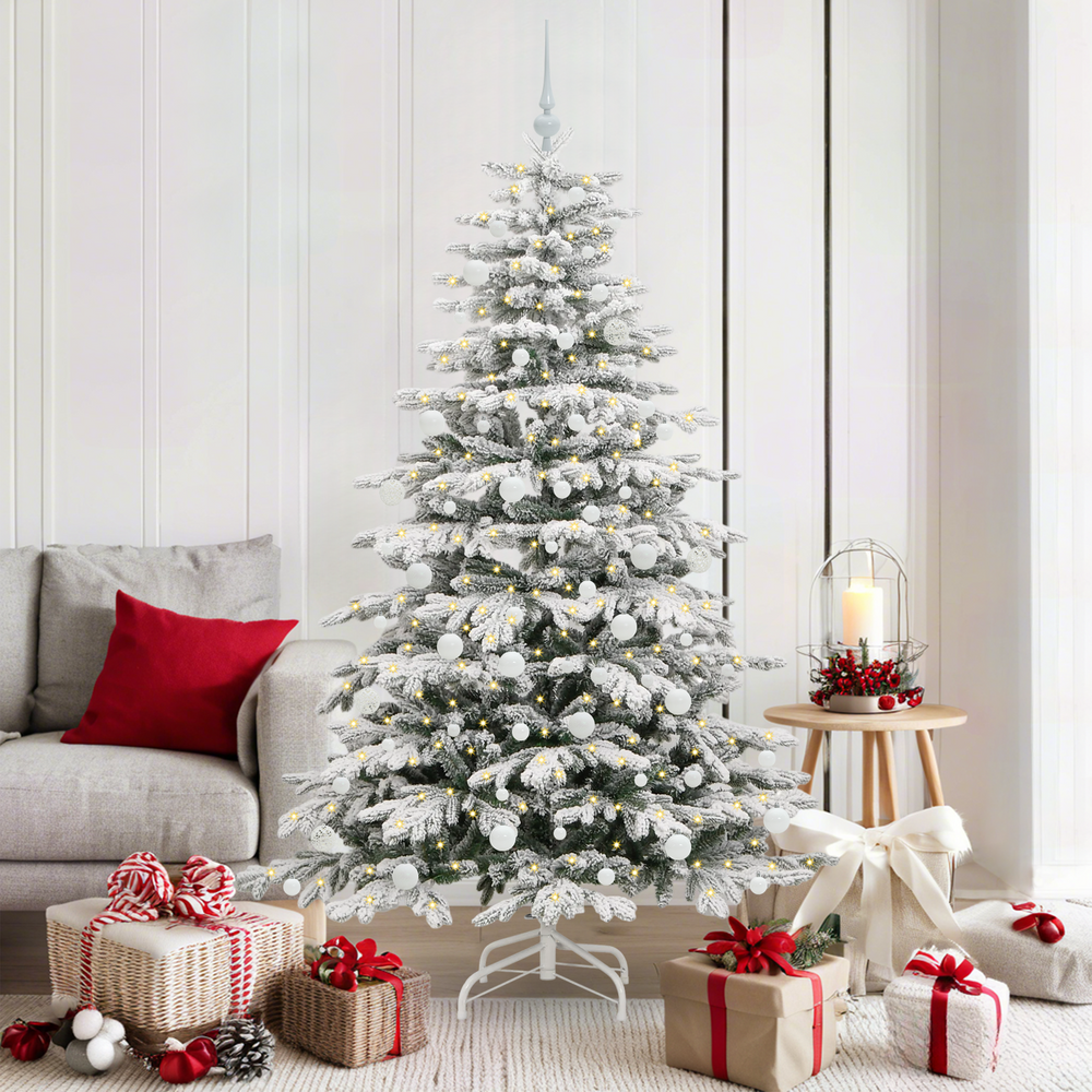 Artificial Folding Christmas Tree White 180 cm PE and PVC