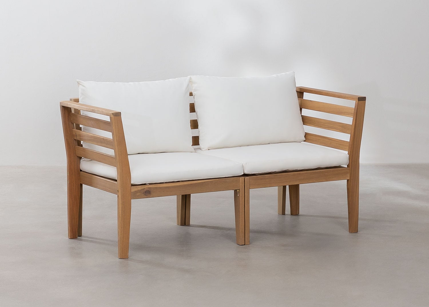 Sofa MODULO, two-seater with armrests, terracotta