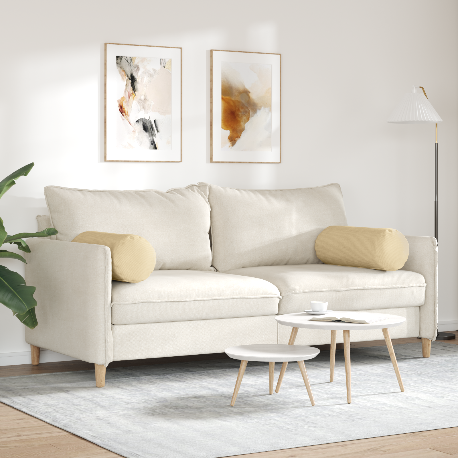 Pagalvės 2 pcs Pilkai žalia Ø 25 x 70 cm Kordūrinis audinys