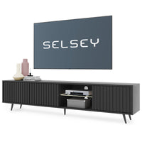 TV spintelė MAGNUS, 175 cm, juoda/ąžuolas