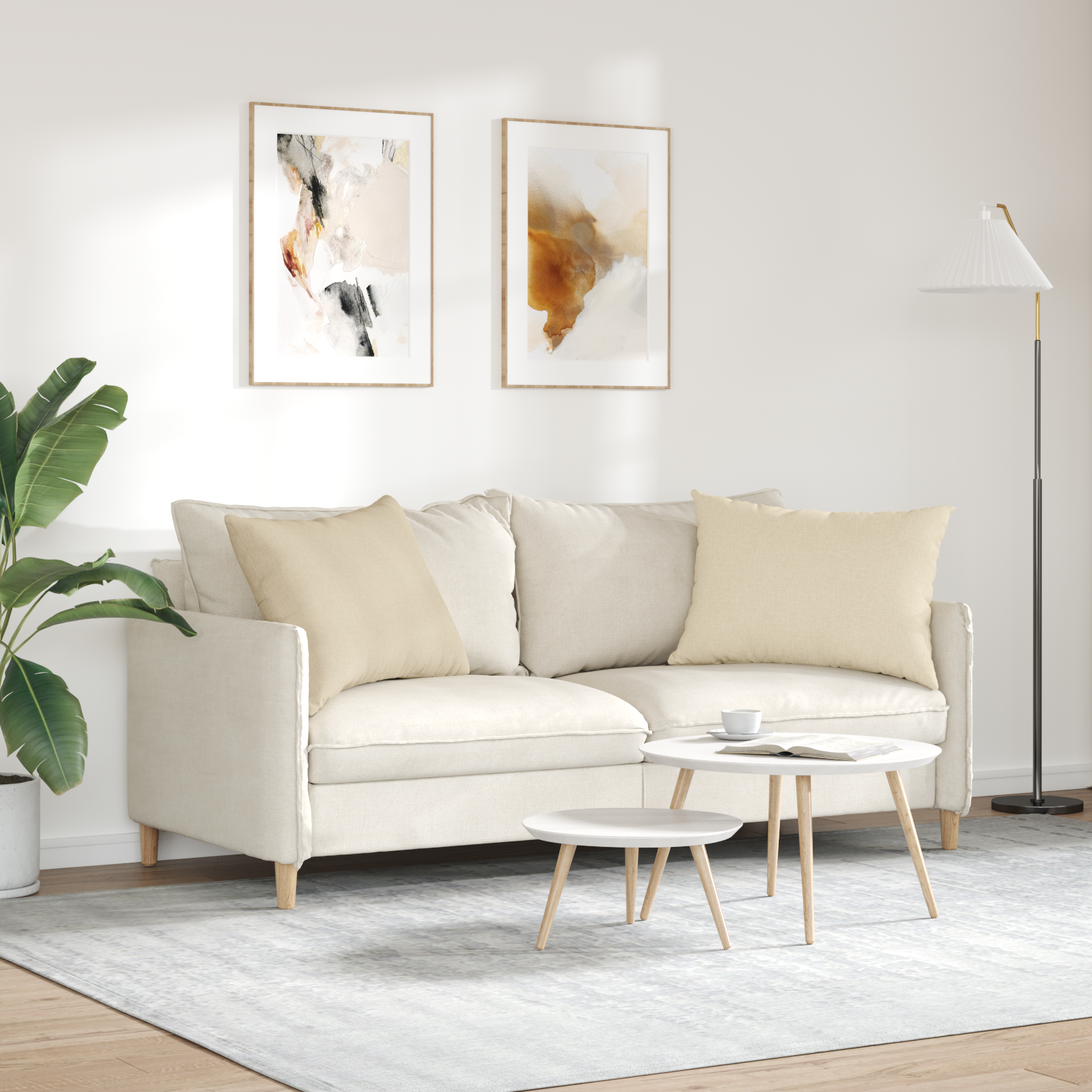Sofa Pagalvės 2 pcs Kreminė 70 x 50 cm audinys