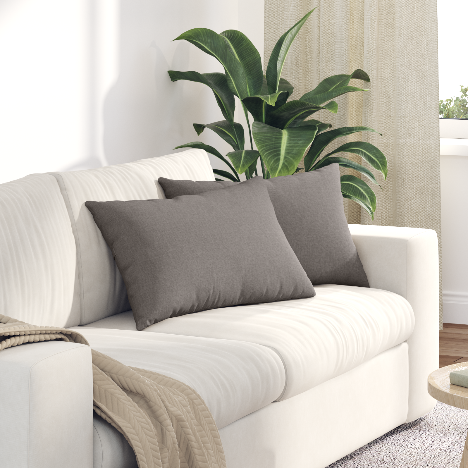 Sofa Pagalvės 2 pcs Taupe 60 x 40 cm audinys